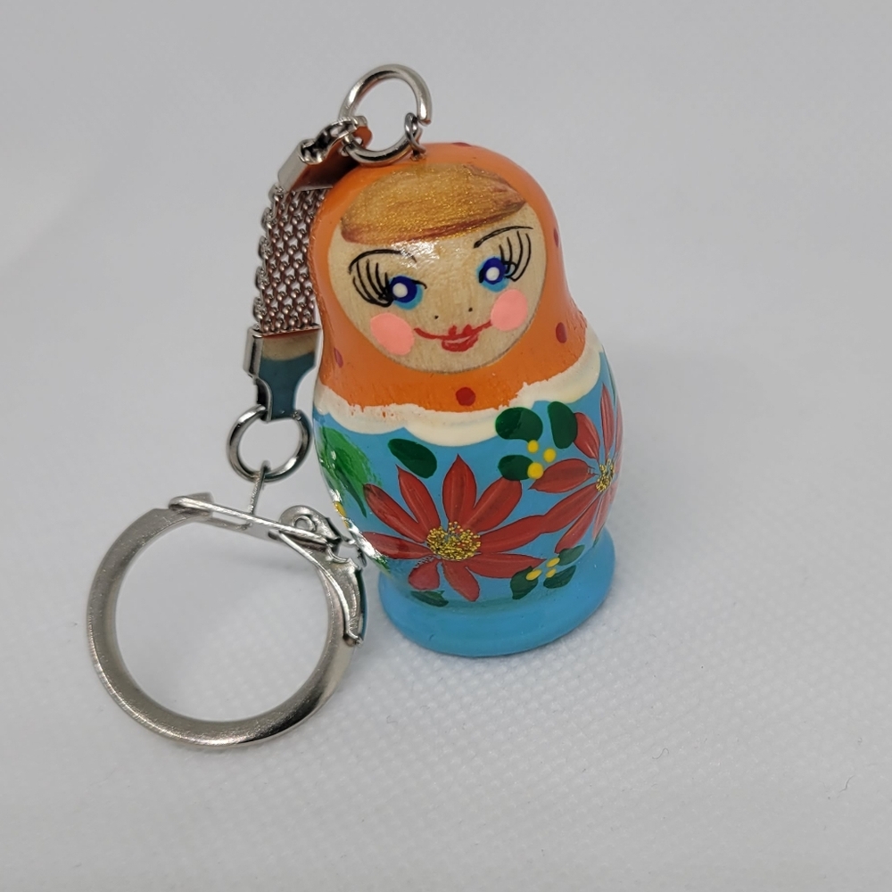 Russian Doll "Matreshka" Wooden Keychain